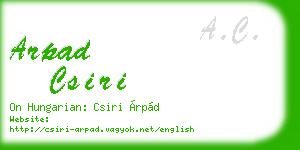 arpad csiri business card